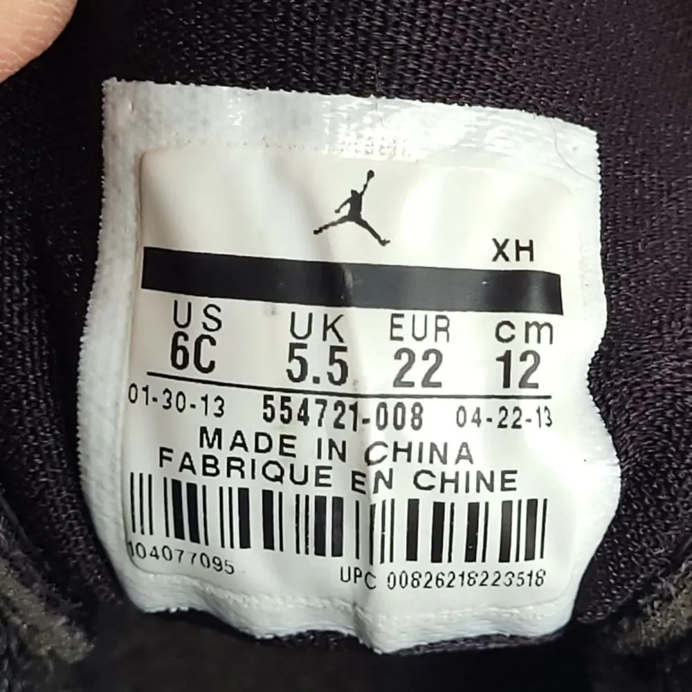 Nike Kids Air Jordan 1 Low Sz 6C Black Pink Toddler Good Used Cond 554721-008